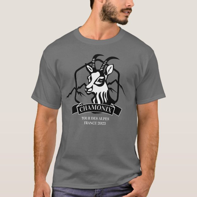 Chamois in Chamonix Custom French Alpine T-Shirt (Vorderseite)