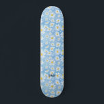 Chamomile Blume Blau und Name und Text Skateboard<br><div class="desc">Mit diesem einzigartigen Kamille Blume Blue Print Skateboard. Füllen Sie bitte Ihren Namen oder Text aus.</div>