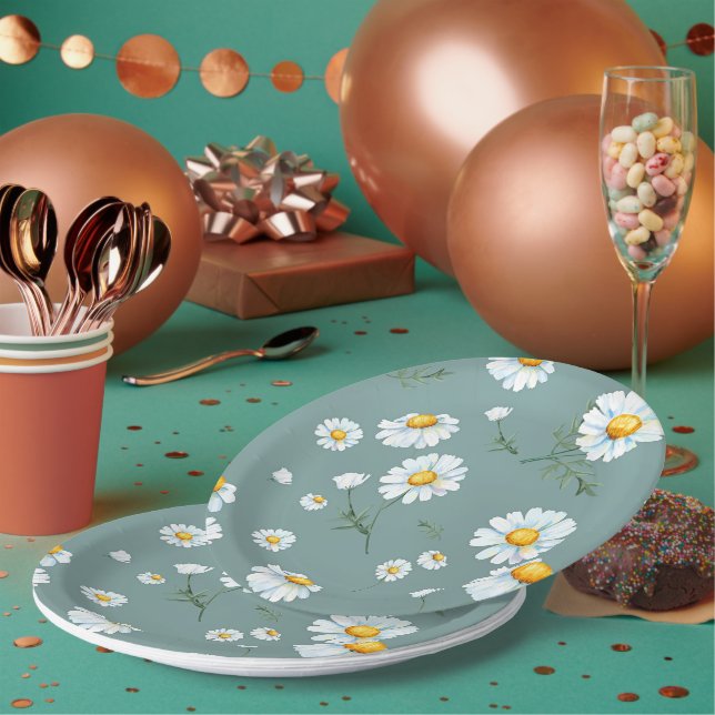 Chamomile-Blume-Muster Pappteller (Multi)