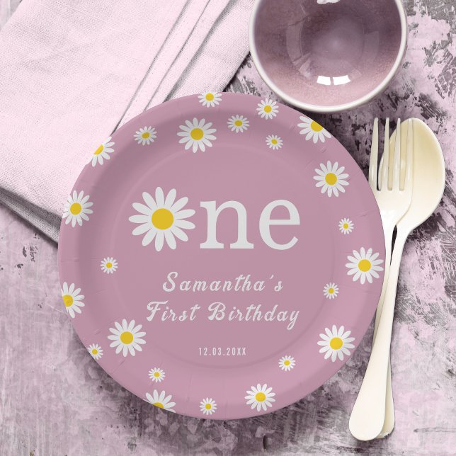 Chamomile Blume Red Watercolor Erstgeburt Pappteller (Von Creator hochgeladen)