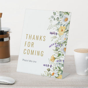 Chamomile & Eukalyptus Danke für die Teilnahme Sockelschild