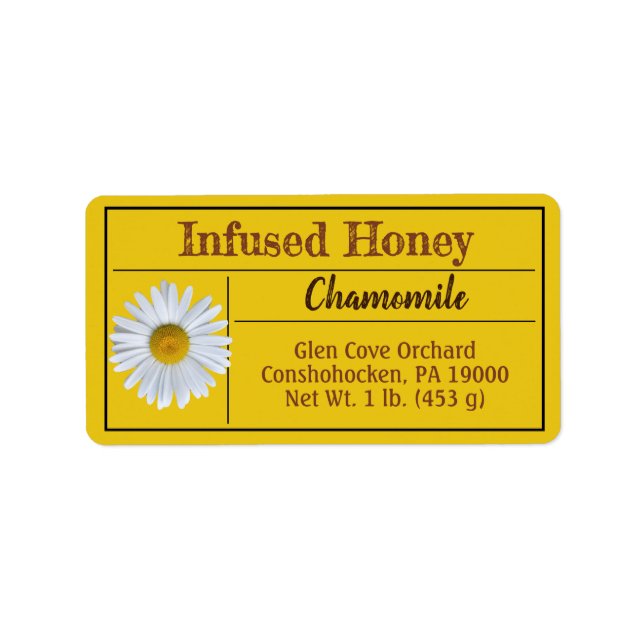 Chamomile-Honigprodukte Adressaufkleber (Vorne)