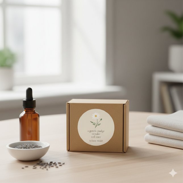 Chamomile Sprig - Soft Cream Runder Aufkleber (Von Creator hochgeladen)