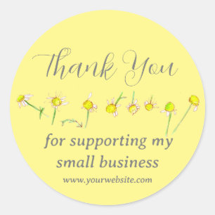Chamomile Vielen Dank, Business Support Gelb Runder Aufkleber