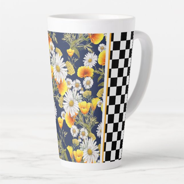 Chamomiles Poppies und Checkerboard Milchtasse (Rechte Ecke)