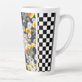 Chamomiles Poppies und Checkerboard Milchtasse