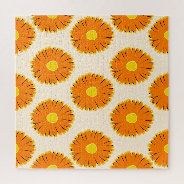 Chamomiles: Vintages Muster. Puzzle (Vertikal)