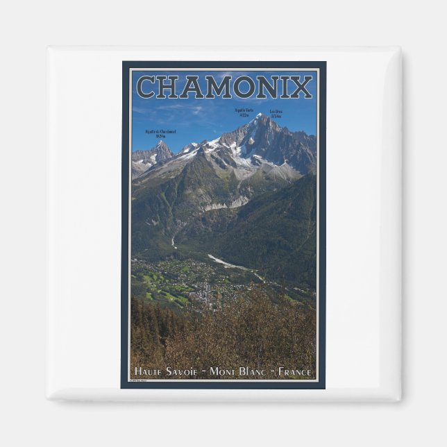 Chamonix - Aiguille Verte oberhalb Chamonix Magnet (Vorne)