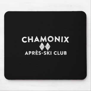 Chamonix Apres Ski Club Tee Retro-Stil Skifahren A Mousepad