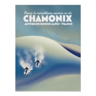 Chamonix - Auvergne-Rhône-Alpes Frankreich Skipost Poster