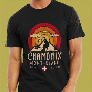 Chamonix France Mont Blanc Alpen Skifahren T-Shirt