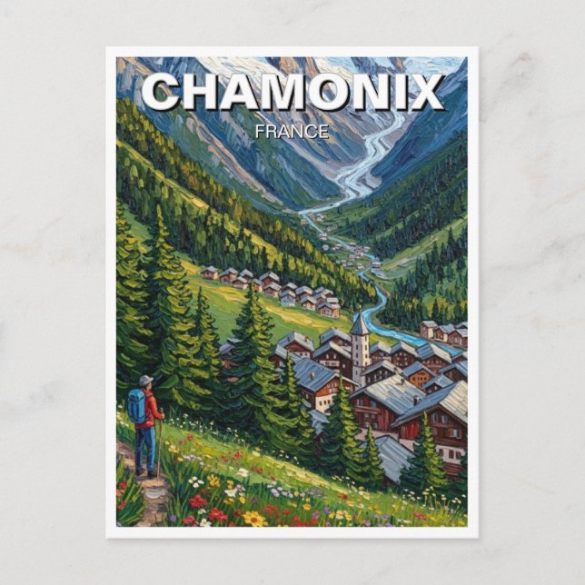 Chamonix France Mont Blanc Postkarte (Vorderseite)