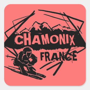 Chamonix France rosa Logo Art Aufkleber