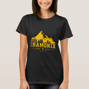 Chamonix France Ski Resort Alpin Skifahren T-Shirt