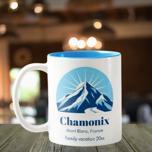 Chamonix France Skigebiet Souvenir Zweifarbige Tasse