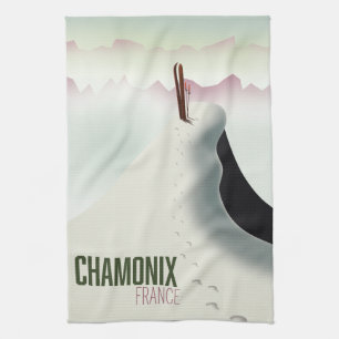 Chamonix France-Skiposter Geschirrtuch