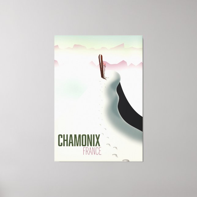 Chamonix France-Skiposter Leinwanddruck (Vorderseite)