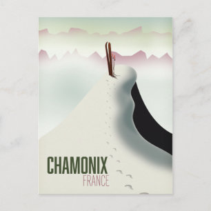 Chamonix France-Skiposter Postkarte