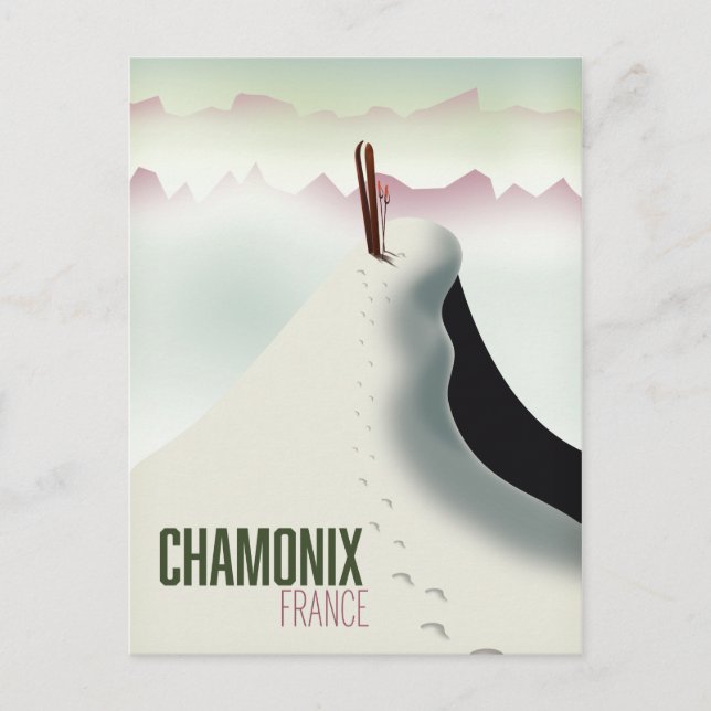 Chamonix France-Skiposter Postkarte (Vorderseite)