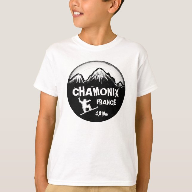Chamonix France Snowboard art boys tee (Vorderseite)