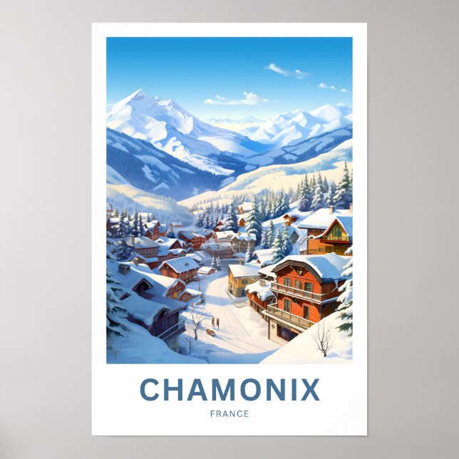 Chamonix France Travel Print Poster (Vorne)