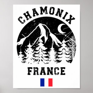 Chamonix Frankreich Alpen Skigebiet Alpin Ski fahr Poster