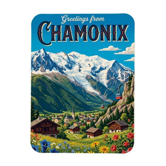 Chamonix Frankreich Magnet (Vertikal)