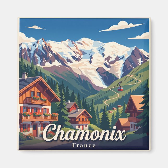 Chamonix Frankreich Magnet (Vorne)