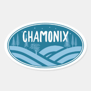 Chamonix Frankreich Outdoors Ovaler Aufkleber