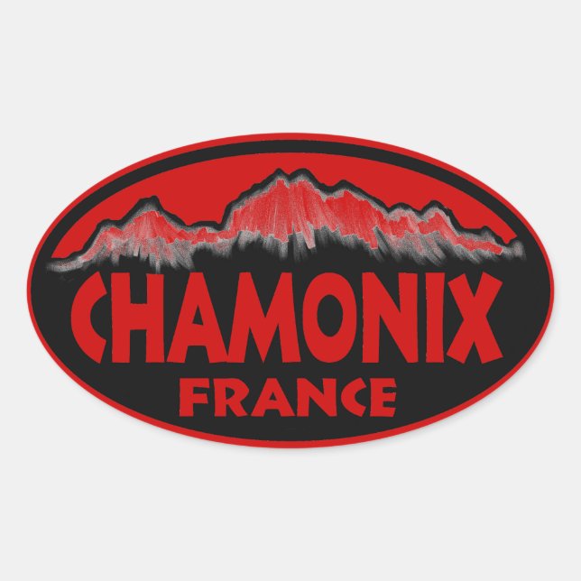Chamonix Frankreich - Ovale Aufkleber (Vorderseite)
