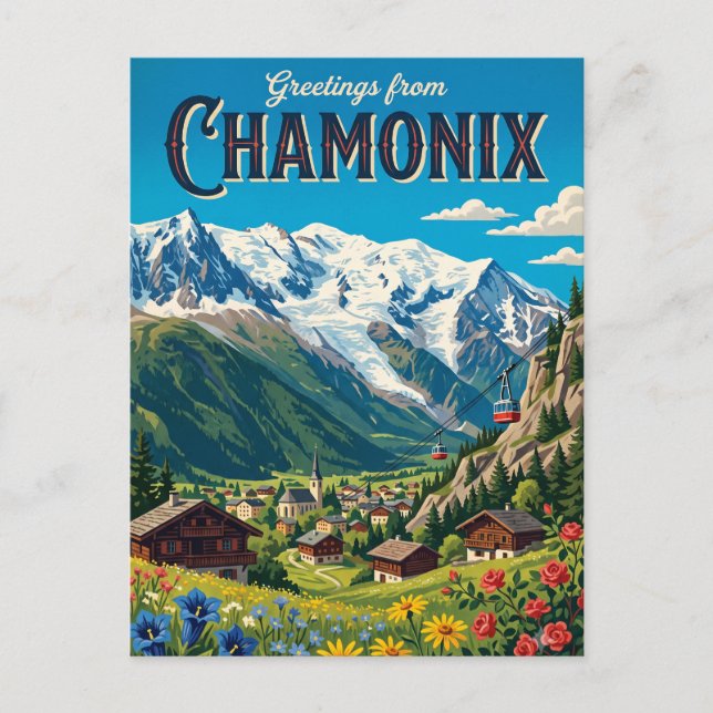 Chamonix Frankreich Postkarte (Vorderseite)