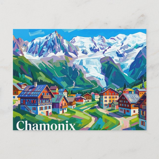 Chamonix Frankreich Postkarte (Vorderseite)