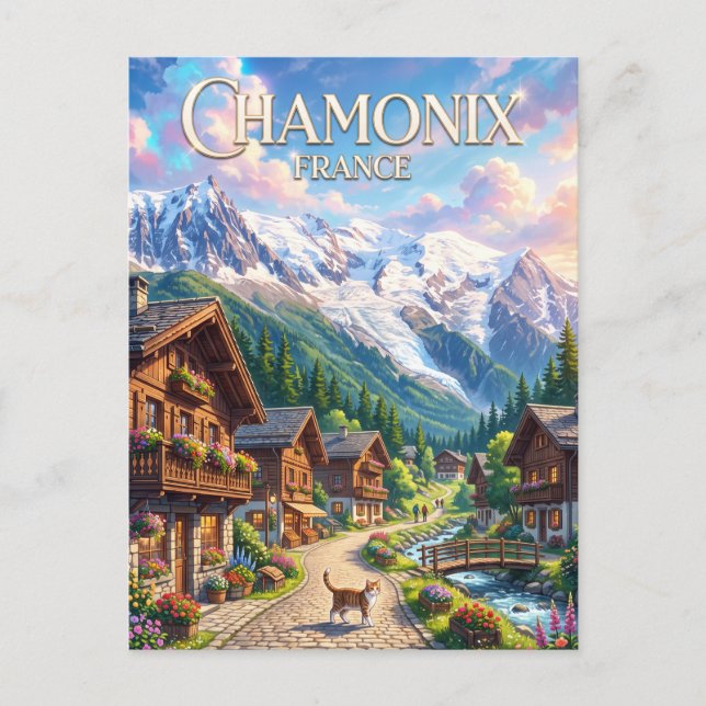 Chamonix Frankreich Postkarte (Vorderseite)