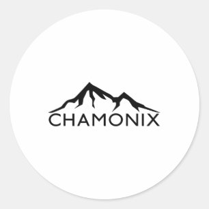 Chamonix Frankreich Skifahren Runder Aufkleber