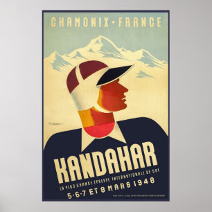 Chamonix, Frankreich, Skiposter Poster