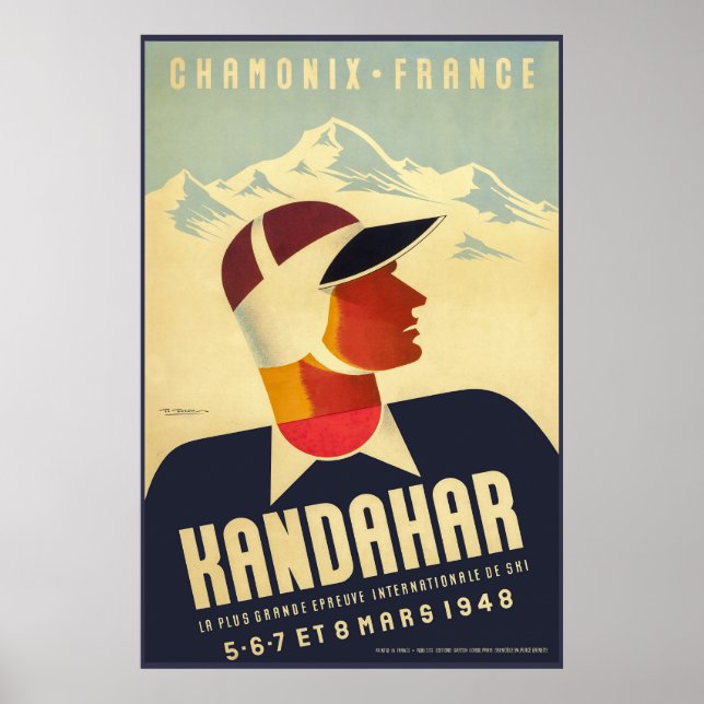 Chamonix, Frankreich, Skiposter Poster (Vorne)