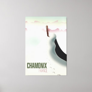 Chamonix Frankreich Skireiseplakat Leinwanddruck