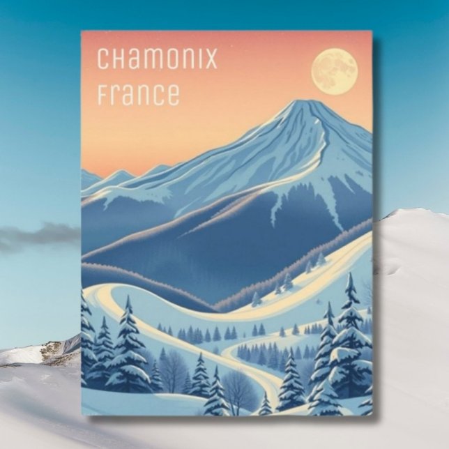 Chamonix Frankreich Skiurlaub Moderne Postkarte (Von Creator hochgeladen)