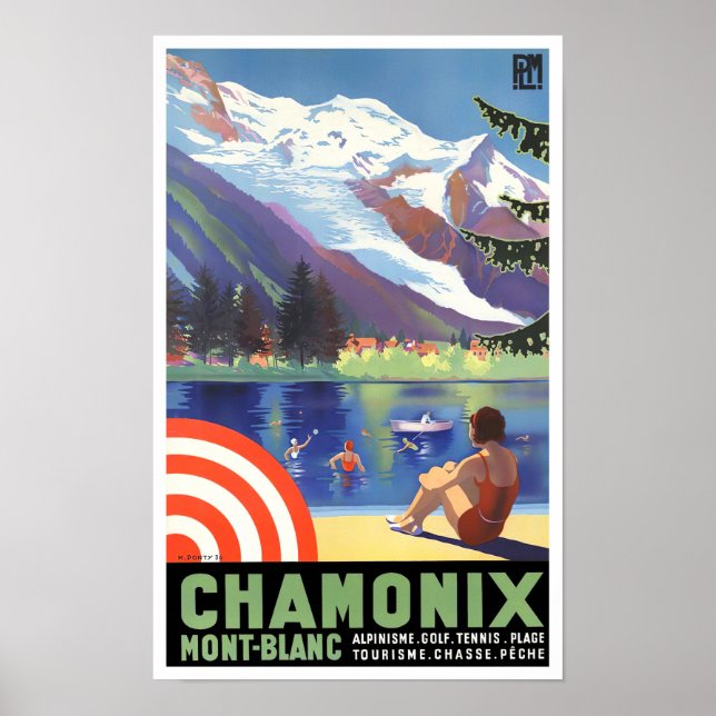 Chamonix Frankreich Vintage Reise Poster (Vorne)