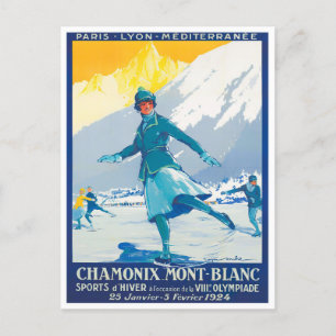 Chamonix Frankreich Vintage Reise Postkarte