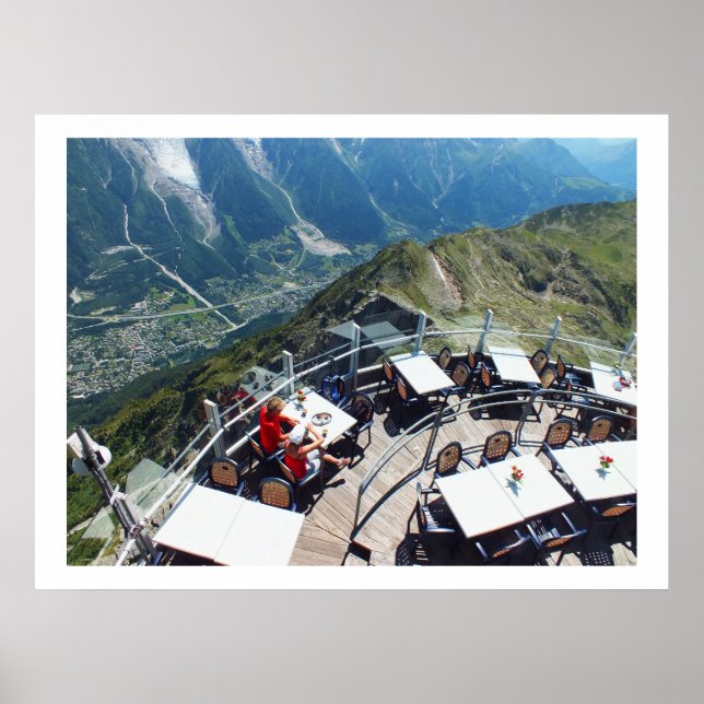 Chamonix im Tal, Französische Alpen Poster (Vorne)