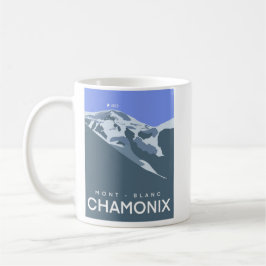 Chamonix, Mont-Blanc, digital gezeichnet, Souvenir Kaffeetasse