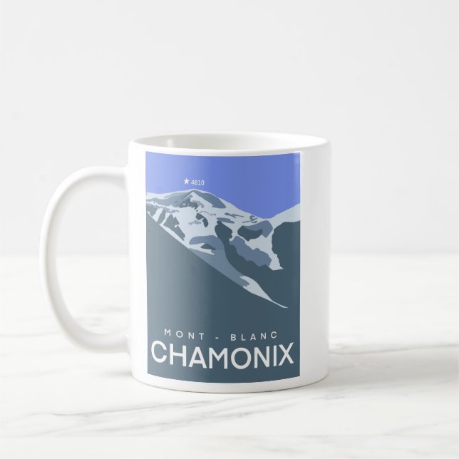 Chamonix, Mont-Blanc, digital gezeichnet, Souvenir Kaffeetasse (Links)