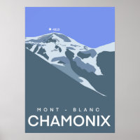 Chamonix, Mont-Blanc, digital gezeichnet, Souvenir