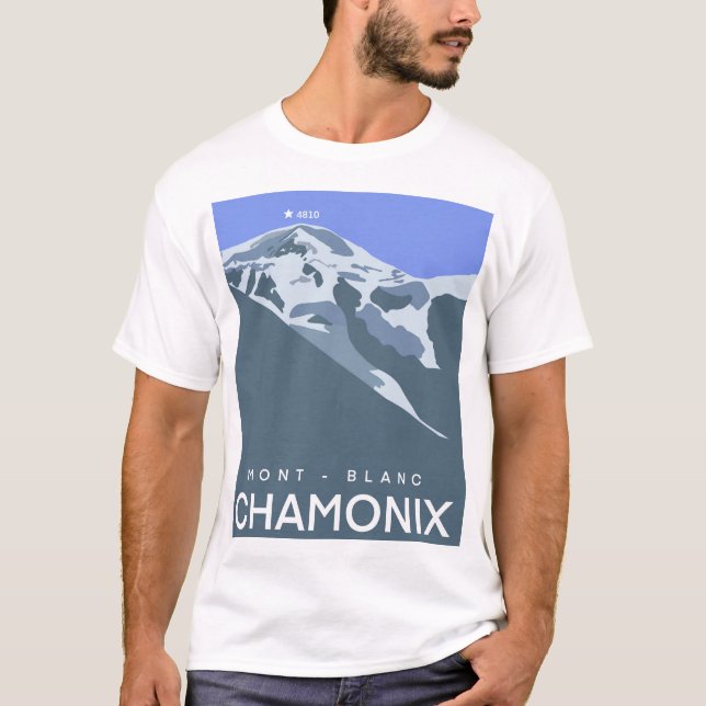 Chamonix, Mont-Blanc, digital gezeichnet, Souvenir T-Shirt (Vorderseite)