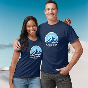 Chamonix Mont Blanc Frankreich blau T-Shirt