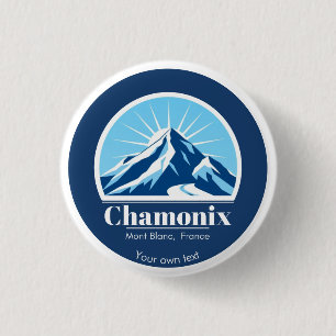 Chamonix Mont Blanc Frankreich bozeman Geschenk Button