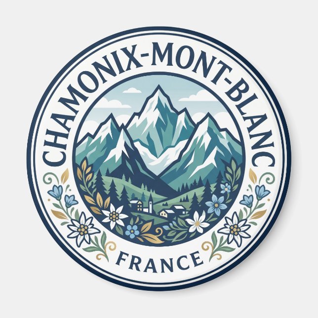 Chamonix-Mont-Blanc Frankreich Magnet (Vorne)