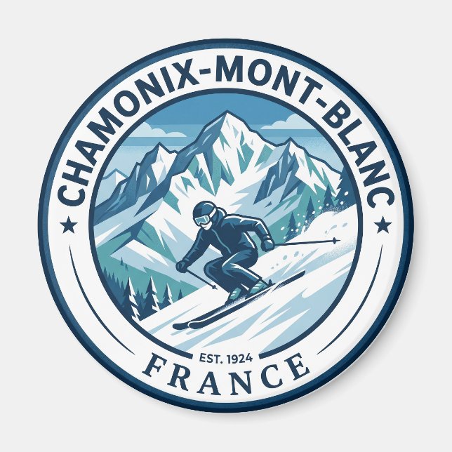 Chamonix-Mont-Blanc Frankreich Magnet (Vorne)