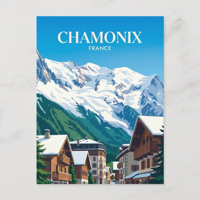 Chamonix-Mont-Blanc Frankreich Postkarte (Vorderseite)